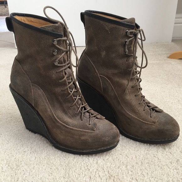 Rag & Bone Suede Cushioned Platform Booties 41 - Picture 2 of 8